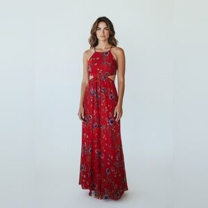 Guess Red Floral Maxi Dress
